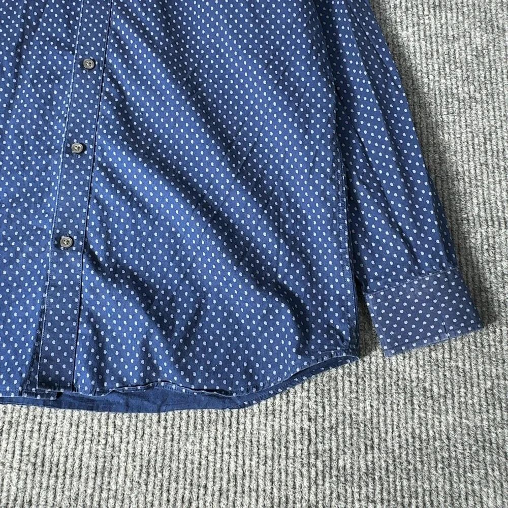 Banana Republic Button Up Mens L Blue‎ Paisley Non-Iron Standard Fit Cotton